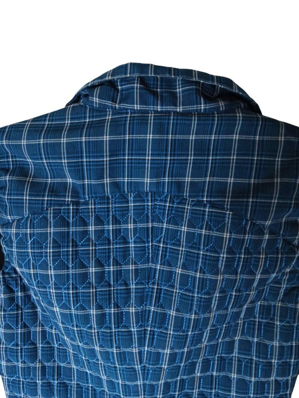 Kerrits Womens Quilted Blue Plaid Riding Vest S Asymmetrical Equestrian Riding - Picture 10 of 16